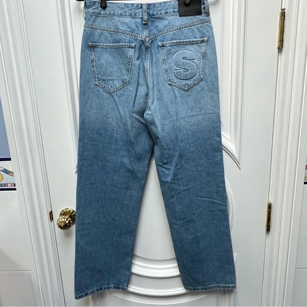 NWT Sandro Bibi Blue Straight-Leg Jeans w/ slight color transfer